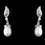 Elegance by Carbonneau NE-9984-SS-FW Solid 925 Sterling Silver CZ Crystal & Freshwater Pearl Drop Necklace & Earrings Set 9984