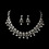 Elegance by Carbonneau NE-999-Silver Necklace Earring Set NE 999 Silver