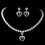 Elegance by Carbonneau NE-C-466-S-IV Silver Ivory Pearl & Rhinestone Heart Child's Jewelry Set 466