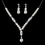 Elegance by Carbonneau NE-C-8442-Silver-White Children's Necklace Earring Set8442 Silver White