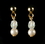 Elegance by Carbonneau NE-C-8443-Gold-Ivory Precious Children's Gold Ivory Pearl & AB Crystal Bead Necklace & Earring Set 8443