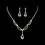 Elegance by Carbonneau NE-1093-Silver-AB Silver AB Rhinestone Bridal Jewelry Set NE 1093
