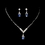 Elegance by Carbonneau NE344silverltblue Silver Light Blue Crystal Drop Jewelry Set NE 344