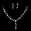 Elegance by Carbonneau NE70863svwhite Silver White Necklace Earring Set 70863