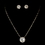 Elegance by Carbonneau NE71576goldclear Simple Gold Clear Pendant Jewelry Set NE 71576