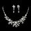Elegance by Carbonneau NE-8001-Silver-White Elegant Silver Pearl Jewelry Set NE 8001