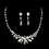 Elegance by Carbonneau NE8234--Silver-White Silver Pearl Bridal Jewelry Set NE 8234