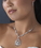 Elegance by Carbonneau NE-932-Silver-Clear Chandelier Dangle Jewelry Set NE 932
