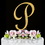 Elegance by Carbonneau P-Sparkle-Gold Sparkle ~ Swarovski Crystal Wedding Cake Topper ~ Gold Letter P