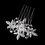 Elegance by Carbonneau Pin-1583 Stunning Silver Clear Rhinestone & Crystal Flower Hair Pin 1583