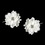 Elegance by Carbonneau pin-906-white White w/ Clear Crystal Flower Accents on Delphinium Flower Bobby Hair Pin 906 (Set of 2)