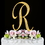 Elegance by Carbonneau R-Sparkle-Gold Sparkle ~ Swarovski Crystal Wedding Cake Topper ~ Gold Letter R