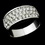 Elegance by Carbonneau Ring-0033-Silver Exquisite Silver Clear Pave Crystal Band Ring 0033
