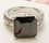 Elegance by Carbonneau ring-2080 Striking Silver Black Princess Cut CZ Ring 2080