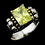 Elegance by Carbonneau Ring-2891 Brilliant Designer Inspired Silver Emerald Cut Mint Green CZ Ring 2891