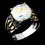 Elegance by Carbonneau Ring-4115-AB Beautiful Designer Inspired Silver Aurora Borealis CZ Ring 4115