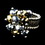 Elegance by Carbonneau Ring-473-Gold Silver Stretch Ring with Gray and Gold Shadow Crystals 473