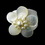 Elegance by Carbonneau Ring-8385-white Charming White Leather Wrap w/ Shell Flower Ring 8385