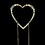 Elegance by Carbonneau Single-Small-Heart-French-Gold French Flower ~ Swarovski Crystal Wedding Cake Topper ~ Single Small Gold Heart