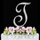 Elegance by Carbonneau T-Sparkle-Silver Sparkle ~ Swarovski Crystal Wedding Cake Topper ~ Silver Letter T