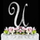 Elegance by Carbonneau U-Sparkle-Silver Sparkle ~ Swarovski Crystal Wedding Cake Topper ~ Silver Letter U