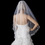 Elegance by Carbonneau V-101-1F-SILVER Bridal Wedding Single Layer Fingertip Scalloped Embroidered Edge Veil 101 1F