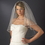 Elegance by Carbonneau V-113-E Double Layer Elbow Length Veil with Beaded Pearl Edge in White or Ivory 113