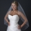 Elegance by Carbonneau V-1148-1F Single Layer Fingertip Length Beaded Edge Veil with Pearls & Beads