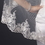 Elegance by Carbonneau V-2128-1F Single Layer Fingertip Length Silver Floral Embroidered Edge Veil 2128 1F