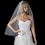 Elegance by Carbonneau V-2221-1F Single Layer Fingertip Length Cut Edge with Scattered Rhinestones Veil 2221 1F