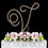 Elegance by Carbonneau V-Renaissance-Gold Renaissance ~ Swarovski Crystal Wedding Cake Topper ~ Gold Letter V