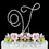 Elegance by Carbonneau V-Renaissance-Silver Renaissance ~ Swarovski Crystal Wedding Cake Topper ~ Silver Letter V