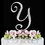 Elegance by Carbonneau Y-Sparkle-Silver Sparkle ~ Swarovski Crystal Wedding Cake Topper ~ Silver Letter Y