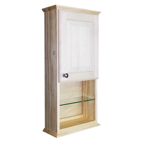 WG Wood Products ASH-130-12s 30" Ashley Series On the wall Cabinet with 12" open shelf 2.5" deep inside, 31.5h x 15.25w x 3 1/4"d