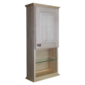 WG Wood Products ASH-330-12s 30" Ashley Series On the wall Cabinet with 12" open shelf 5.5" deep inside, 31.5h x 15.25w x 6 1/4"d