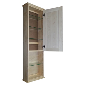 WG Wood Products ASH-448-18s 48" Ashley Series On the wall Cabinet with 18" open shelf 7.25" deep inside, 49.5h x 15.25w x 8"d
