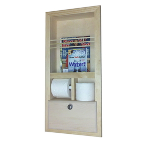 WG Wood Products MR-10 In the wall magazine rack with double toilet paper and storage cubby