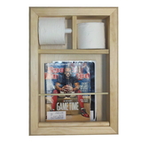 WG Wood Products MR-15 Bevel Frame In the wall magazine rack/TP combo
