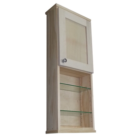 WG Wood Products SHK-436-18s 36" Shaker Series On the wall Cabinet with 18" open shelf 7.25" deep inside