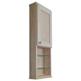 WG Wood Products SHK-442-18s 42" Shaker Series On the wall Cabinet with 18" open shelf 7.25" deep inside