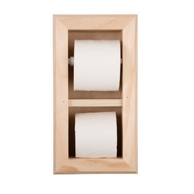 WG Wood Products TP-12 Solid Wood Recessed in wall Bathroom Bevel Frame Double Toilet Paper Holder-Multiple Finishes