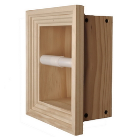 WG Wood Products TP-3 Solid Wood Recessed in wall Bathroom Toilet Paper Holder-Multiple Finishes