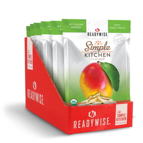 Ready Wise Simple Kitchen Organic Freeze-Dried Mangoes - 6 Pack, 30g Serving Size