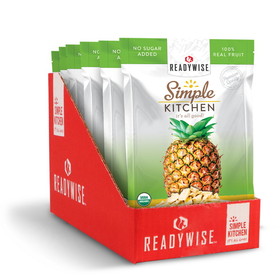 Ready Wise Simple Kitchen Organic Freeze-Dried Pineapples - 6 Pack, 34g Serving Size