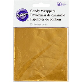 Wilton 1904-1197 Gold Foil Candy Wrappers, 50-Count