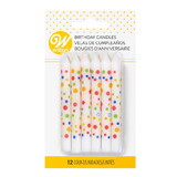 Wilton 191005522 Colorful Polka Dot Birthday Candle Set, 12-Count