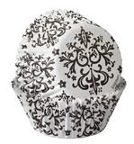 Wilton 191006535 Solid Black and Black and White Damask Paper Cupcake Liners, 75-Count