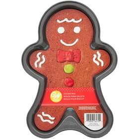 Wilton 191010556 Non-Stick Christmas Gingerbread Man-Shaped Cookie Pan, 11 x 8-Inch