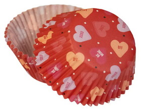 Wilton 191011037 Valentines Day Candy Hearts Standard Baking Cups, 24-count