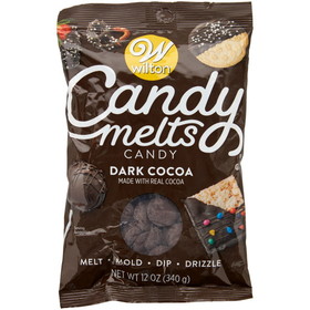 Wilton 1911-6066X Dark Cocoa Candy Melts&#174; Candy, 12 oz.
